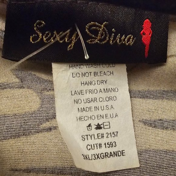 NWT | Fabulous | HTF | Hi/Lo Camo | V-Neck Maxi | Elasticized waist | Size: 3XL - Picture 11 of 15